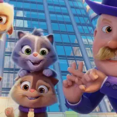 Kociaki z Psi Patrol: Kociaki w akcji, w tym Luna i Kicia, cieszą się wizytą w kinie.