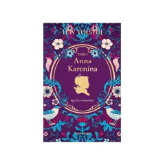 Okładka książki "Anna Karenina" Lwa Tołstoja, ozdobiona motywami kwiatowymi i ptaków.