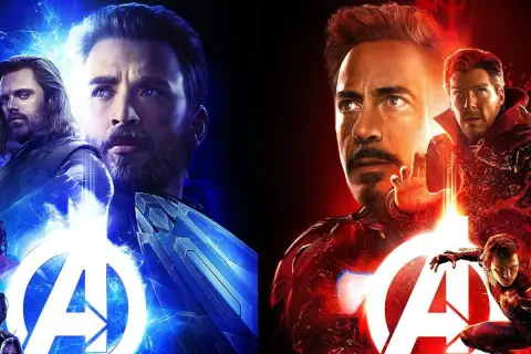 Avengers: Wojna bez granic obsada. Kapitan Ameryka, Bucky Barnes, Okoye, Nebula, Iron Man, Doktor Strange, Wong i Spider-Man gotowi do walki.