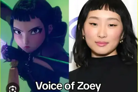 Kpop demon hunters obsada: animowana Zoey i aktorka, która jej użycza głosu.