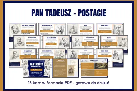 Pan Tadeusz - Postacie: Jacek Soplica, Protazy Brzechalski, Sędzia Soplica i inni bohaterowie epopei.