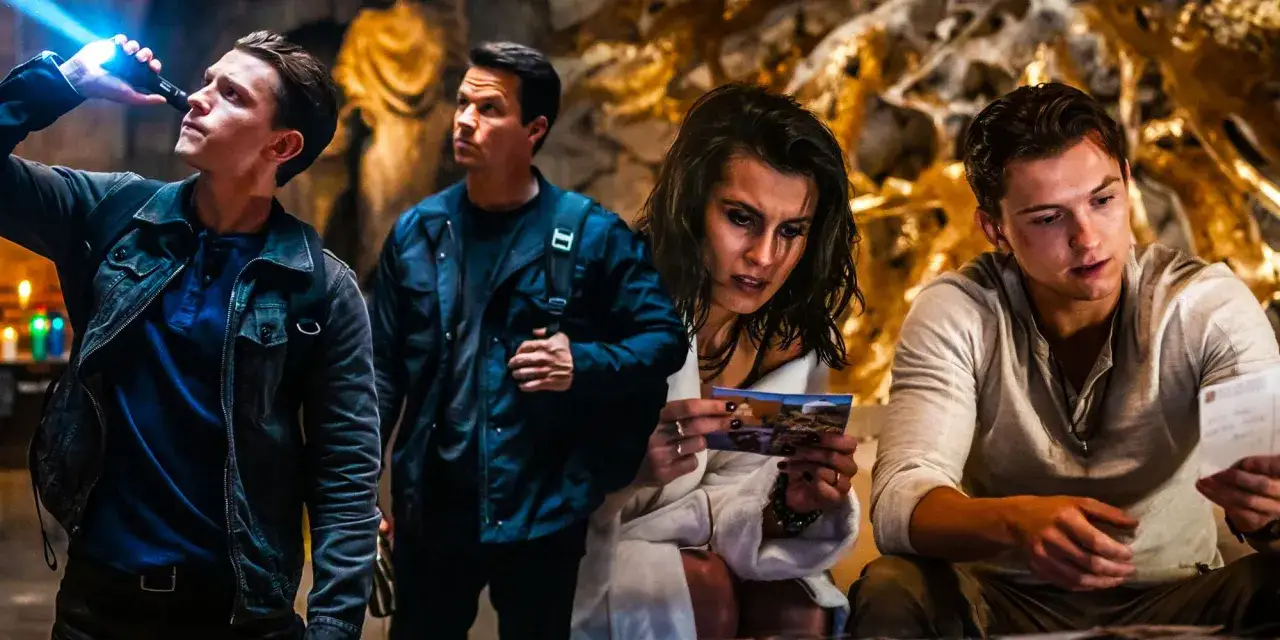 Tom Holland i Mark Wahlberg w filmie Uncharted 2, szukają wskazówek.