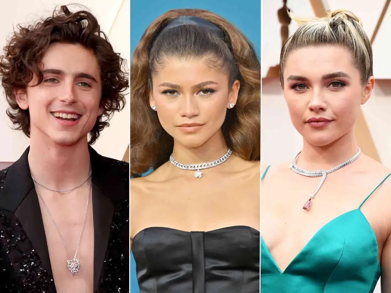 Timothée Chalamet, Zendaya i Florence Pugh – gwiazdy z obsady Diuny 2 – prezentują się olśniewająco w biżuterii.