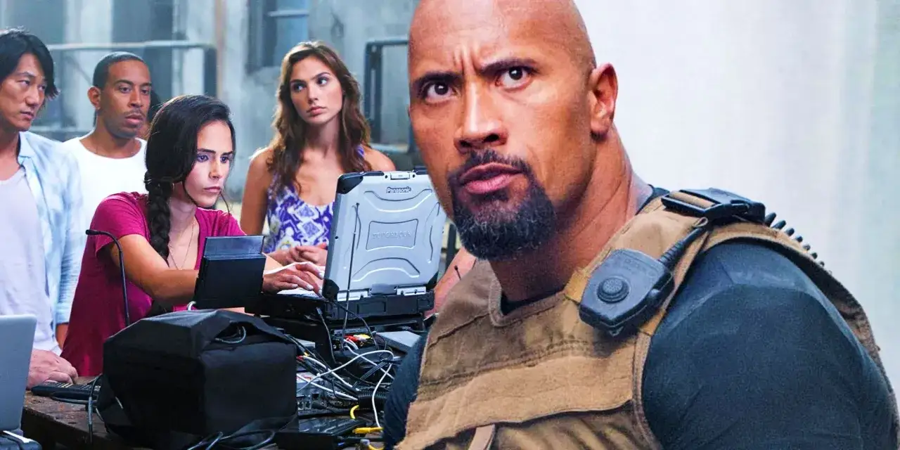 Szybcy i wściekli 5 obsada: Dwayne Johnson, Jordana Brewster, Gal Gadot, Ludacris i Sung Kang skupieni na zadaniu.