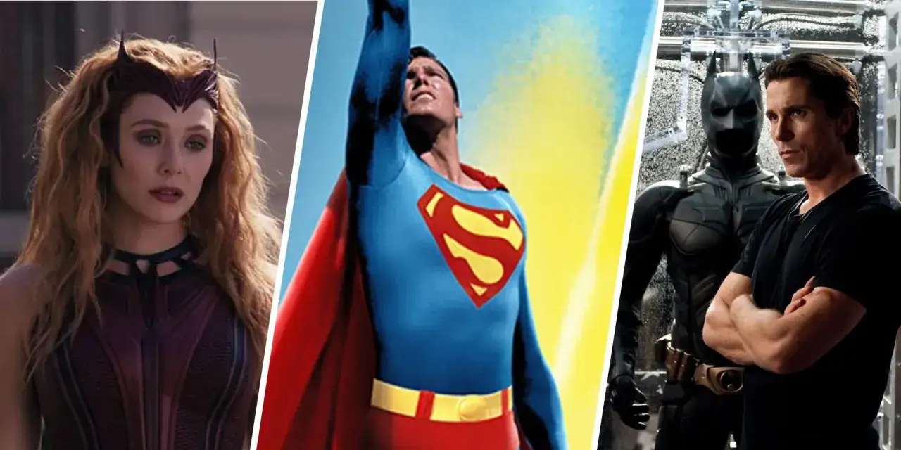 Scarlet Witch, Superman i Batman – ikony superbohaterów w jednym kadrze.