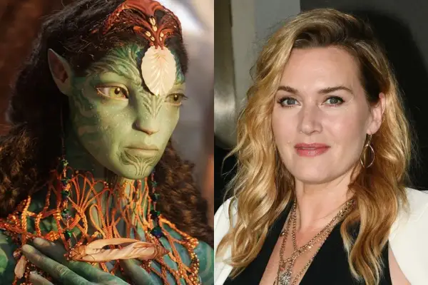 Obok siebie Na'vi z filmu Avatar i Kate Winslet, która wciela się w Ronal.